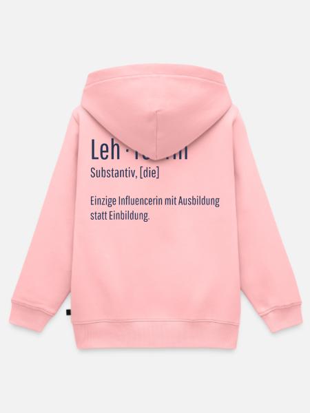 Lehrerin Substantiv Influencerin Schule Geschenk - Kinder Premium Organic Zip Hoodie - Rosa