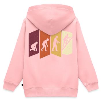 Dachdecker Evolution Retro Handwerk Beruf Spruch - Kinder Premium Organic Zip Hoodie - Rosa - Hinten - AI Model Kid Female (0cm)
