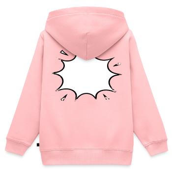 Explosionsblase Comic used look - Kinder Premium Organic Zip Hoodie - Rosa - Hinten - AI Model Kid Female (0cm)