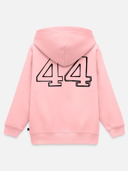 Zahl 44 handgezeichnet - Kinder Premium Organic Zip Hoodie - Rosa