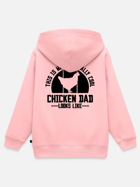Huhn Papa Spruch Humor - Kinder Premium Organic Zip Hoodie - Rosa
