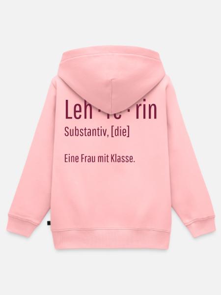 Lehrerin Substantiv Definition Schule Geschenk - Kinder Premium Organic Zip Hoodie - Rosa