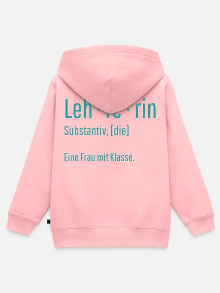 Lehrerin Substantiv Definition Schule Geschenk - Kinder Premium Organic Zip Hoodie - Rosa