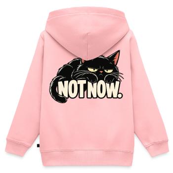 Nicht jetzt, Katze - Kinder Premium Organic Zip Hoodie - Rosa - Hinten - AI Model Kid Female (0cm)