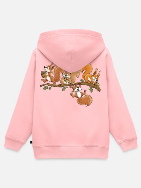 Lustige Eichhörnchen Eichel Wald Tierhumor - Kinder Premium Organic Zip Hoodie - Rosa