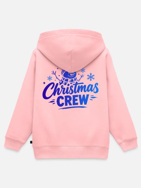 Christmas Crew Schneemann - Kinder Premium Organic Zip Hoodie - Rosa