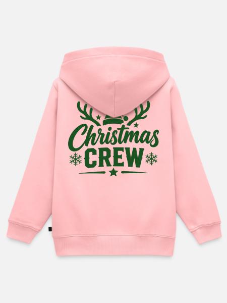 Christmas Crew Rentier - Kinder Premium Organic Zip Hoodie - Rosa