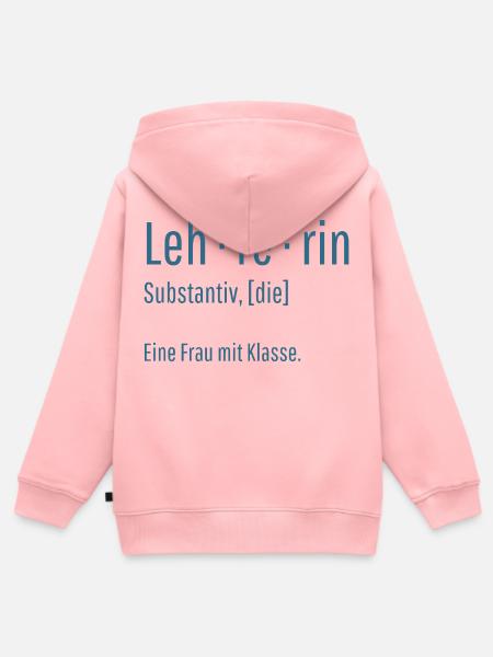 Lehrerin Substantiv Definition Schule Geschenk - Kinder Premium Organic Zip Hoodie - Rosa