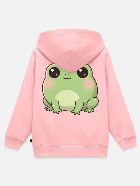 Frosch - Kinder Premium Organic Zip Hoodie - Rosa