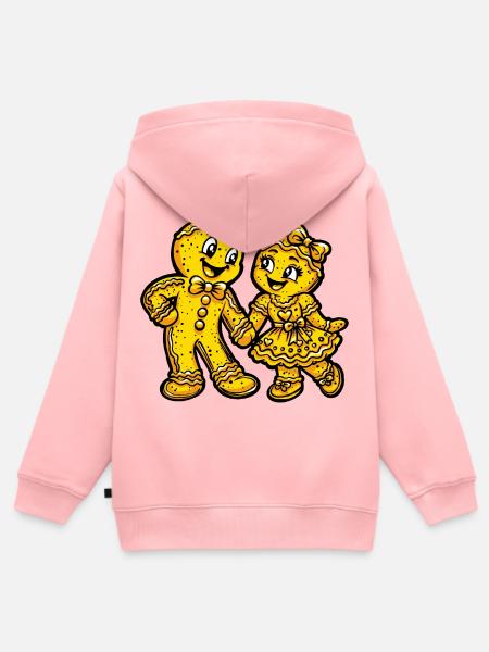 Pfefferkuchen Weihnachten Liebe - Kinder Premium Organic Zip Hoodie - Rosa