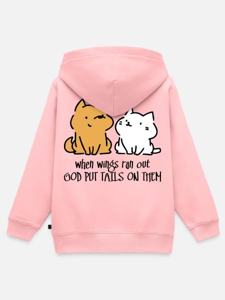 Gott hat ihnen Schwänze angezogen - Kinder Premium Organic Zip Hoodie - Rosa