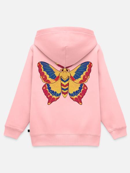 Prismatischer Rumänischer Falter - Kinder Premium Organic Zip Hoodie - Rosa