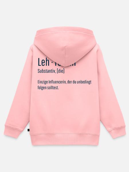 Lehrerin Substantiv Influencerin Lustig Geschenk - Kinder Premium Organic Zip Hoodie - Rosa