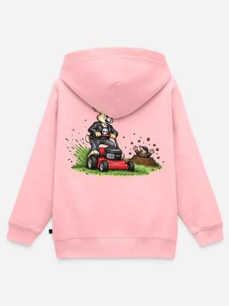 Hase auf Rasenmäher – witziges Waldduo - Kinder Premium Organic Zip Hoodie - Rosa