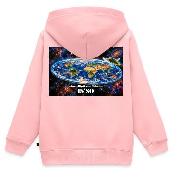 Die Erde -  elliptische Scheibe - Kinder Premium Organic Zip Hoodie - Rosa - Hinten - AI Model Kid Female (0cm)