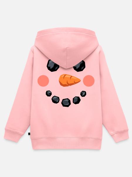 Lächelndes Schneemann Gesicht - Kinder Premium Organic Zip Hoodie - Rosa