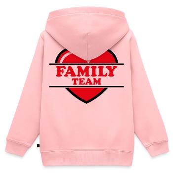 Family Team (Familie / Herz / Liebe / Love / R 2C) - Kinder Premium Organic Zip Hoodie - Rosa - Hinten - AI Model Kid Female (0cm)