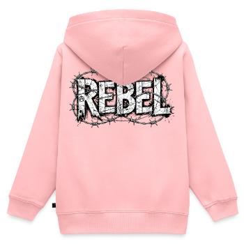 Rebellen-Stacheldrahttypografie - Kinder Premium Organic Zip Hoodie - Rosa - Hinten - AI Model Kid Female (0cm)