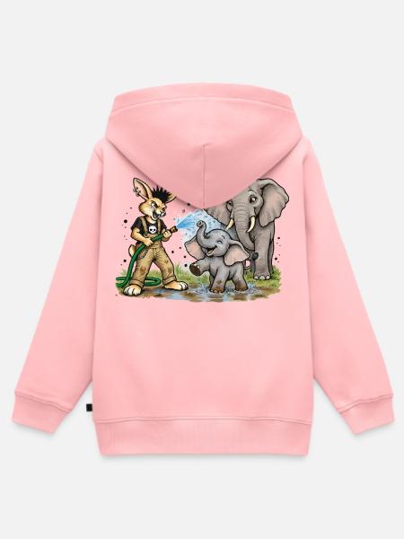 Bunny Punk Tierpfleger — Wasserhelden Elefant - Kinder Premium Organic Zip Hoodie - Rosa