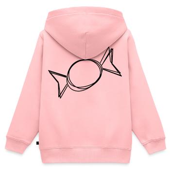 Bonbon handgezeichnet - Kinder Premium Organic Zip Hoodie - Rosa - Hinten - AI Model Kid Female (0cm)