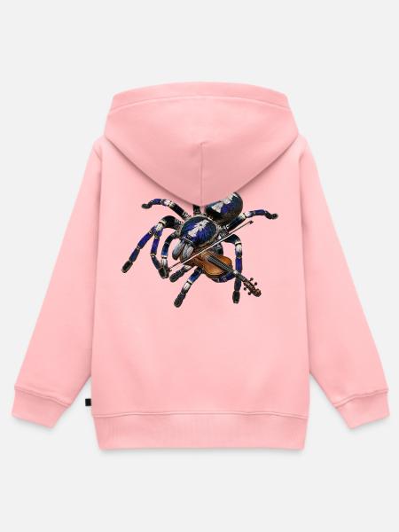 Vogelspinne mit Geige - Kinder Premium Organic Zip Hoodie - Rosa
