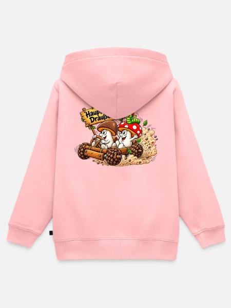 1000203246 - Kinder Premium Organic Zip Hoodie - Rosa