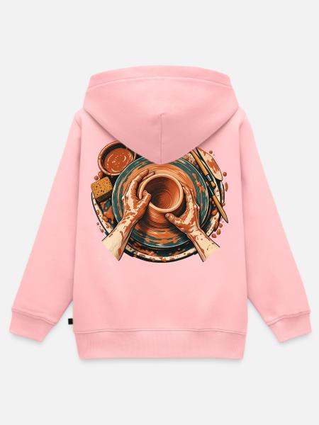Töpferscheibe - Kinder Premium Organic Zip Hoodie - Rosa
