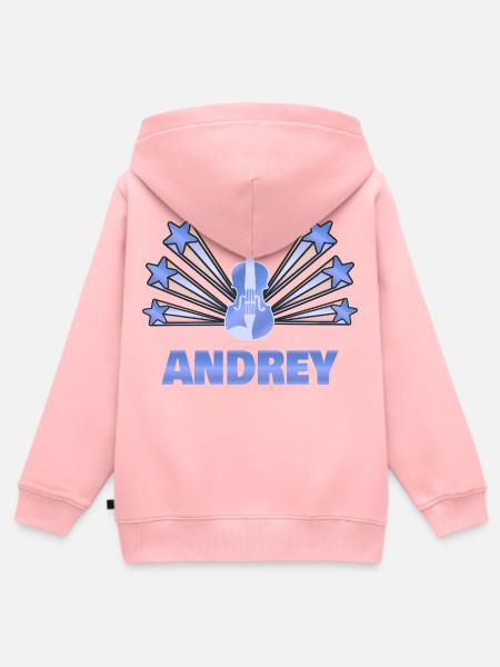 Andrey - Kinder Premium Organic Zip Hoodie - Rosa