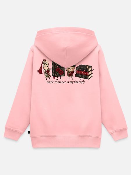 Gothic Books & Coffee - Kinder Premium Organic Zip Hoodie - Rosa