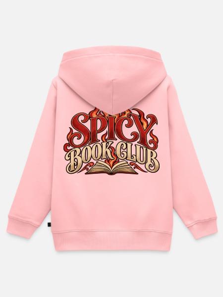 Spicy Book Club Flames - Kinder Premium Organic Zip Hoodie - Rosa