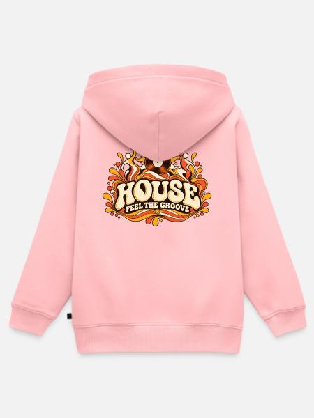 House Feel the Groove - Kinder Premium Organic Zip Hoodie - Rosa