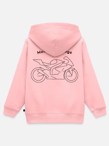 Mein Psychologe - Motorrad - Kinder Premium Organic Zip Hoodie - Rosa