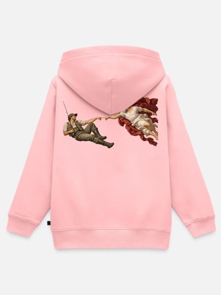 Die Erschaffung des Anglers - Kinder Premium Organic Zip Hoodie - Rosa