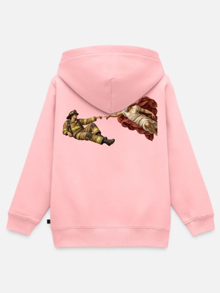 Die Erschaffung der Feuerwehr - Kinder Premium Organic Zip Hoodie - Rosa
