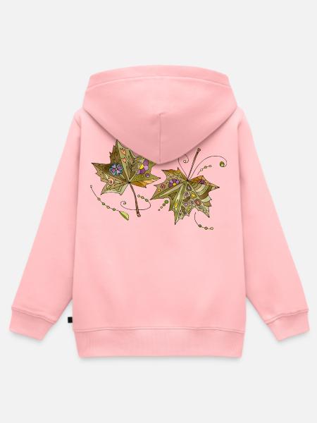 Blätter - Kinder Premium Organic Zip Hoodie - Rosa
