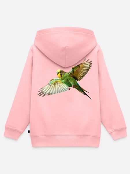 Wellensittich Kanarienvogel - Kinder Premium Organic Zip Hoodie - Rosa