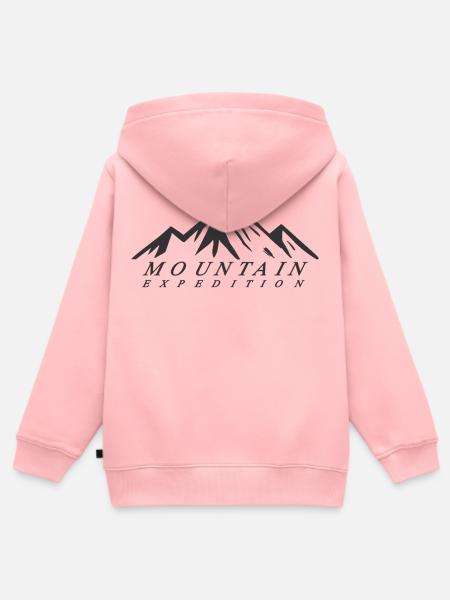 Mountain Expedition - Kinder Premium Organic Zip Hoodie - Rosa