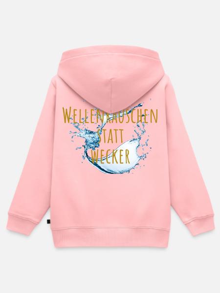 Wellenrauschen statt Wecker - Kinder Premium Organic Zip Hoodie - Rosa