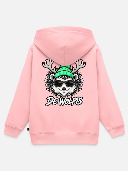 De Wolpis Igel Winterlook - Kinder Premium Organic Zip Hoodie - Rosa