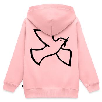Friedenstaube - Kinder Premium Organic Zip Hoodie - Rosa - Hinten - AI Model Kid Female (0cm)