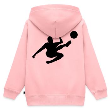 Généraux kick football - Sweat Premium à capuche zippé enfant bio - rose - Dos - AI Model Kid Female (0cm)