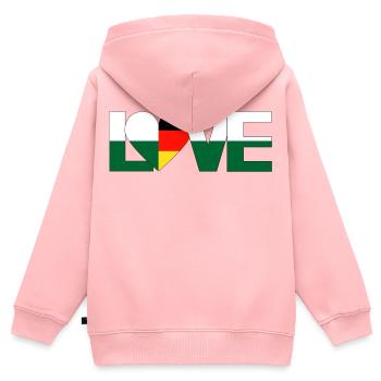 love Herz Sachsen Deutschland Heimatland - Kinder Premium Organic Zip Hoodie - Rosa - Hinten - AI Model Kid Female (0cm)