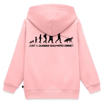 Nur ein Schäferhund Besitzer - Kinder Premium Organic Zip Hoodie - Rosa - Hinten - AI Model Kid Female (0cm)
