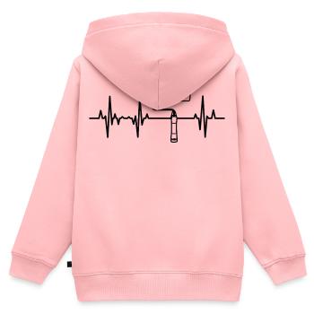 Farbroller Herzlinie - Kinder Premium Organic Zip Hoodie - Rosa - Hinten - AI Model Kid Female (0cm)