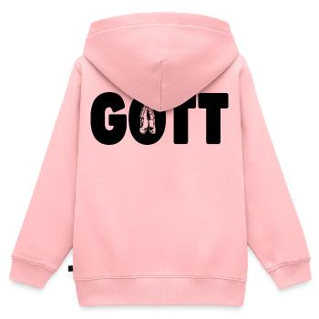 Dieu - Prière - Mains en prière - Sweat Premium à capuche zippé enfant bio - rose - Dos - AI Model Kid Female (0cm)
