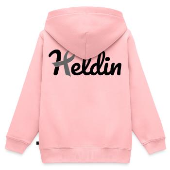 Heldin Krebs - Kinder Premium Organic Zip Hoodie - Rosa - Hinten - AI Model Kid Female (0cm)