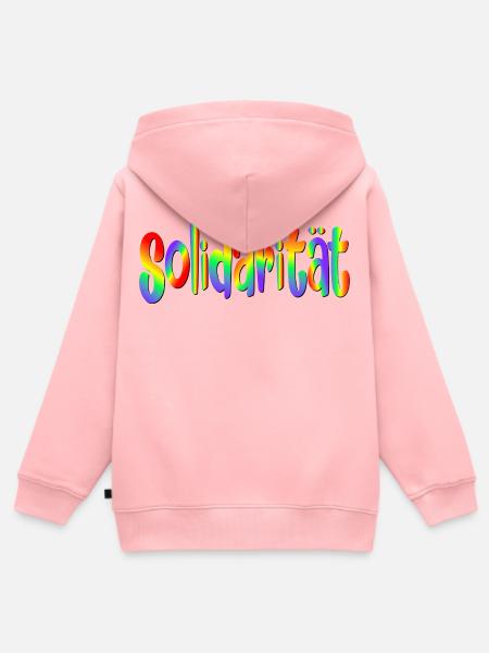 Demokratie Regenbogen Solidarität - Kinder Premium Organic Zip Hoodie - Rosa