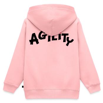 agility - Kinder Premium Organic Zip Hoodie - Rosa - Hinten - AI Model Kid Female (0cm)