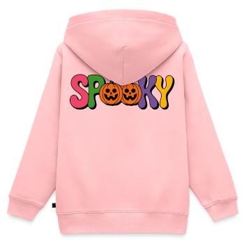 Spooky Kürbis Halloween - Kinder Premium Organic Zip Hoodie - Rosa - Hinten - AI Model Kid Female (0cm)