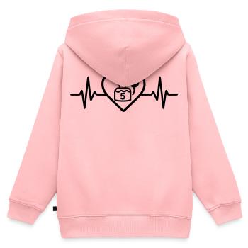 Herz Kindergeburtstag 5 Jahre Kuchen - Kinder Premium Organic Zip Hoodie - Rosa - Hinten - AI Model Kid Female (0cm)